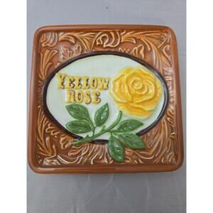 MWW Market TEXAS 4.5" Mini Plate Yellow Rose
